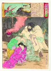 Susanoo rettet Kushinada Hime vor dem Drachen